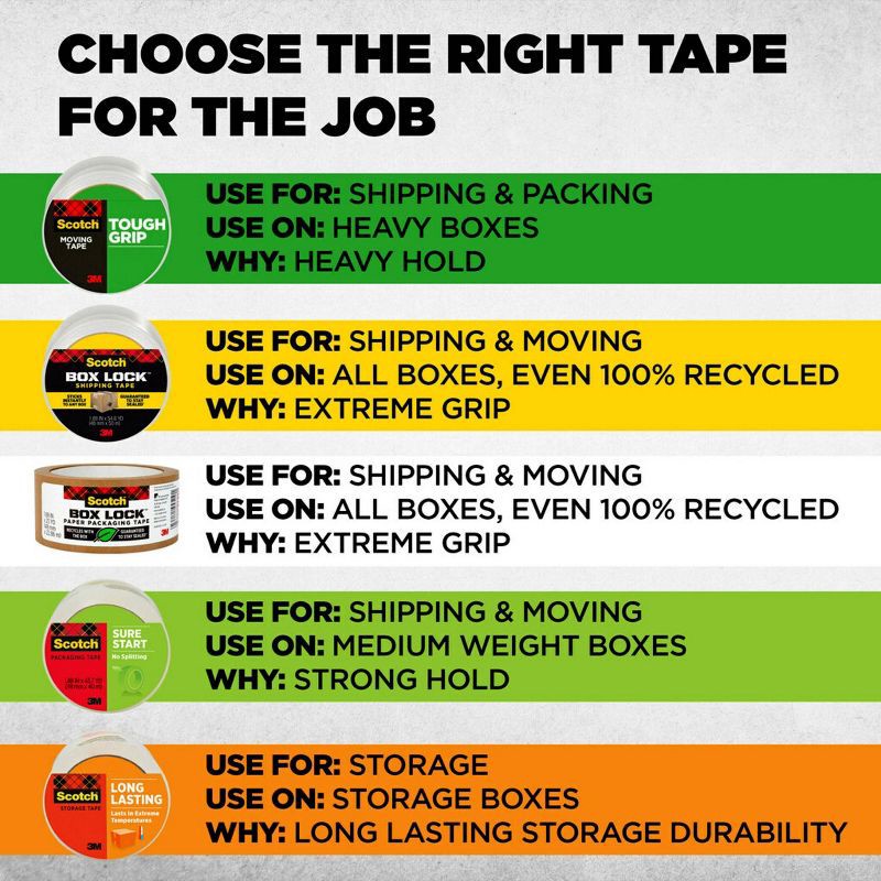 slide 10 of 14, Scotch Tough Grip Moving Tape, 1 ct