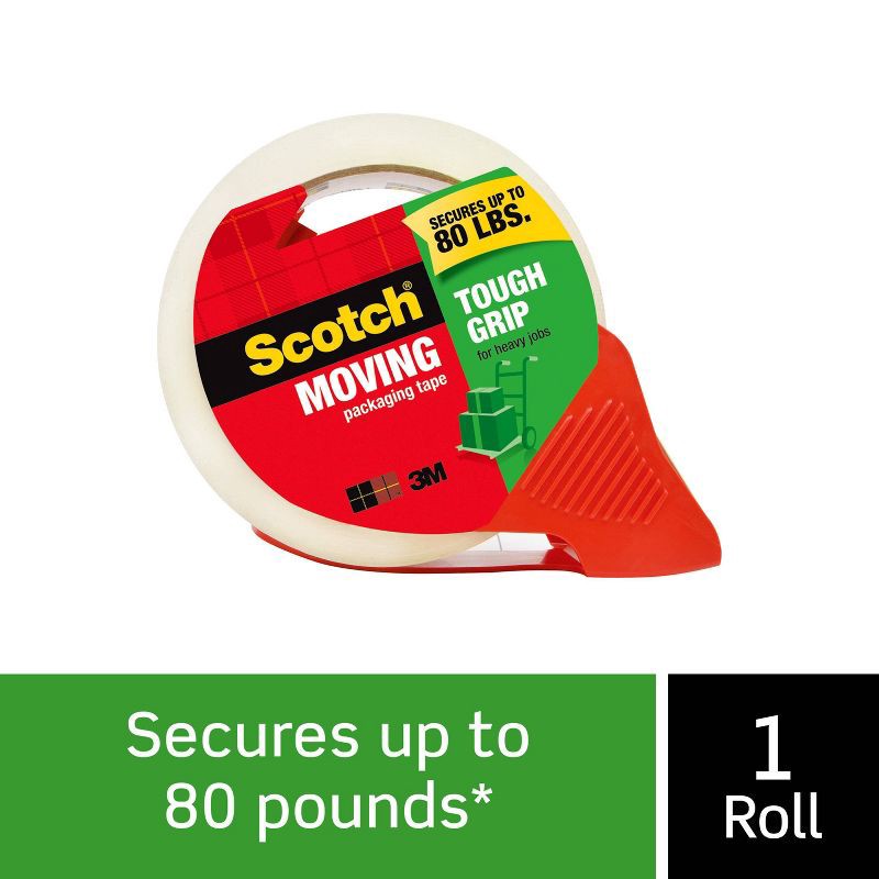 slide 3 of 14, Scotch Tough Grip Moving Tape with Dispenser, 1ct, 1 ct