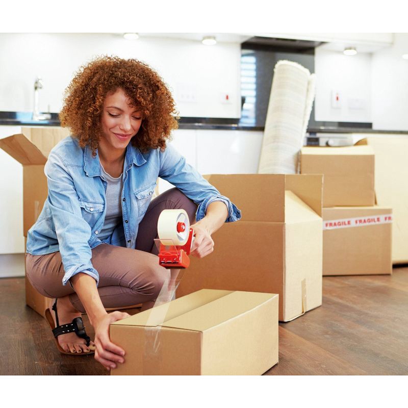 slide 14 of 15, Scotch Tough Grip Moving Tape with Dispenser, 1ct: Heavy Duty Packing Tape for Moving Supplies & Boxes, 1.88" x 1966", 1 ct