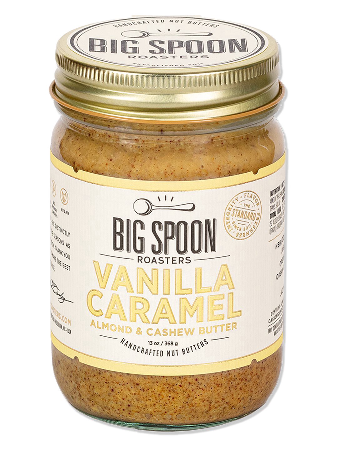 slide 1 of 1, Big Spoon Roasters Vanilla Caramel Almond & Cashew Butter, 13 oz