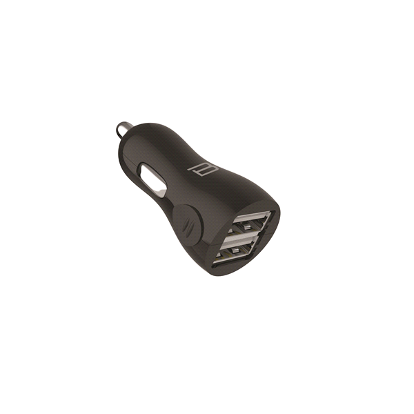 slide 1 of 1, Bytech Dual USB 2.4Amp Car Charger, Black, 1 ct