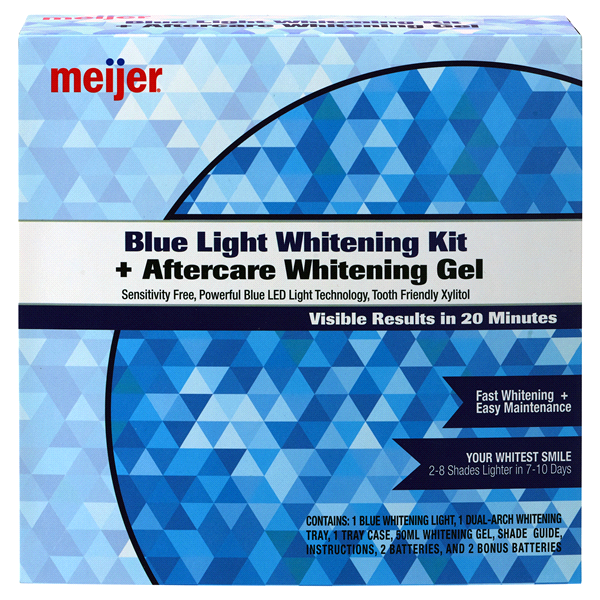 slide 1 of 4, Meijer Blue Light Whitening Kit And Aftercare Whitening Gel, 1 ct