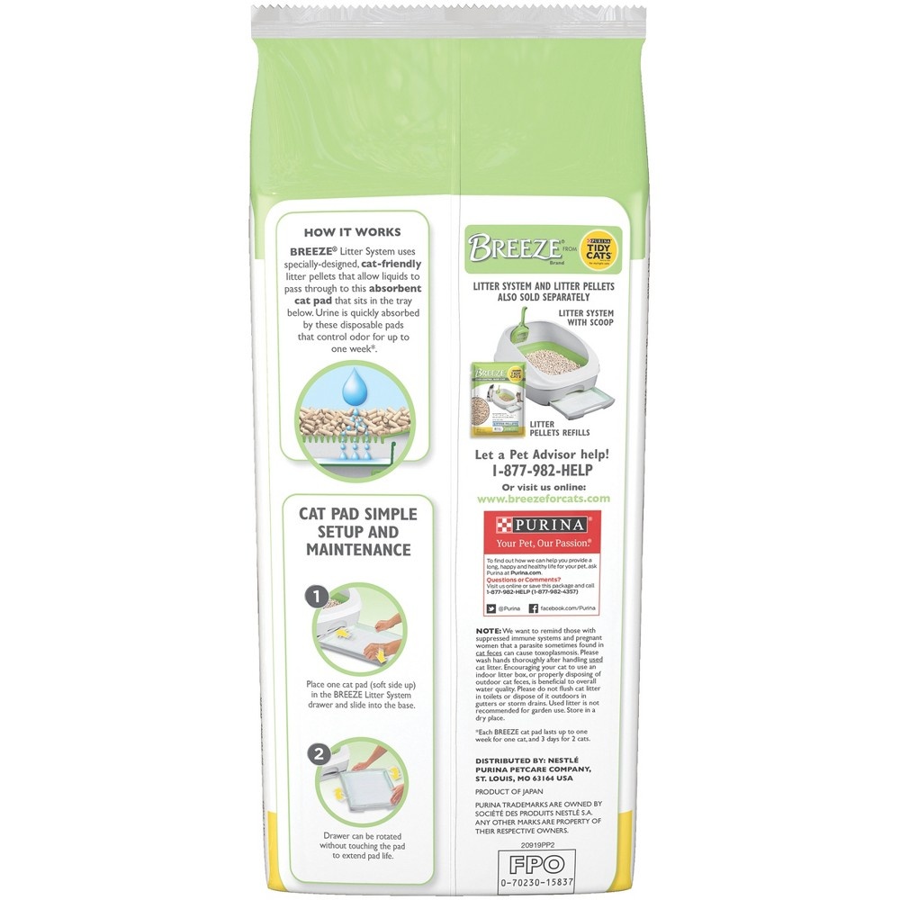 slide 2 of 8, Purina Tidy Cats Cat Pads BREEZE Refill Pack, 10 ct