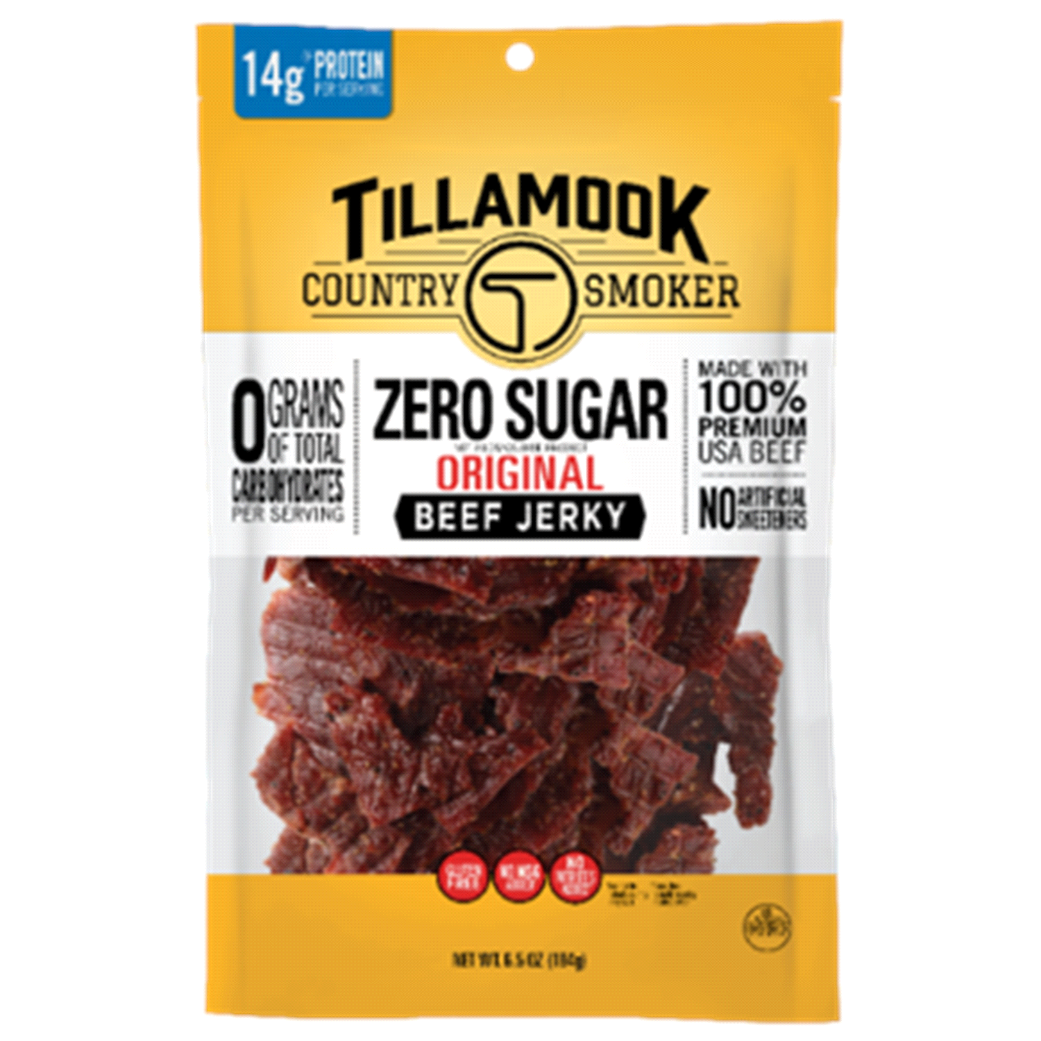 slide 1 of 2, Tillamook Country Smoker Zero Sugar Original Beef Jerky 6.5 oz, 6.5 oz