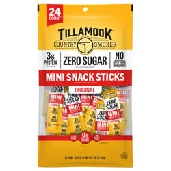 Tillamook Country Smoker Zero Sugar Original Mini Snack Sticks 24 - 0.33 oz Each