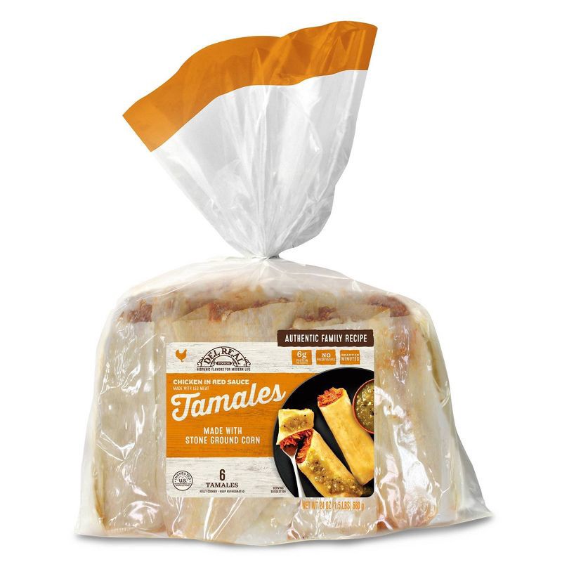 slide 1 of 8, Del Real Foods Gluten Free Chicken Tamales in Red Sauce - 24oz, 24 oz