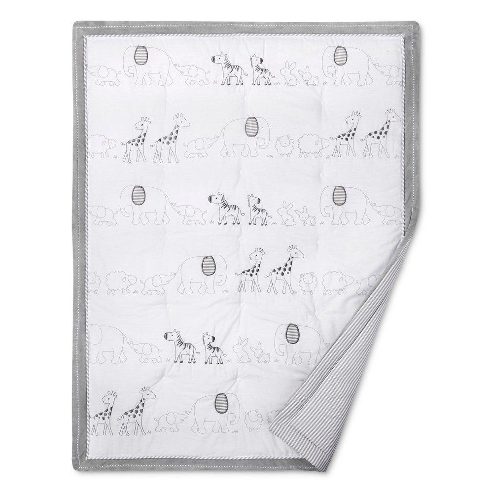 slide 7 of 7, Crib Bedding Set Two by Two 4pc - Cloud Island Gray, 4 ct