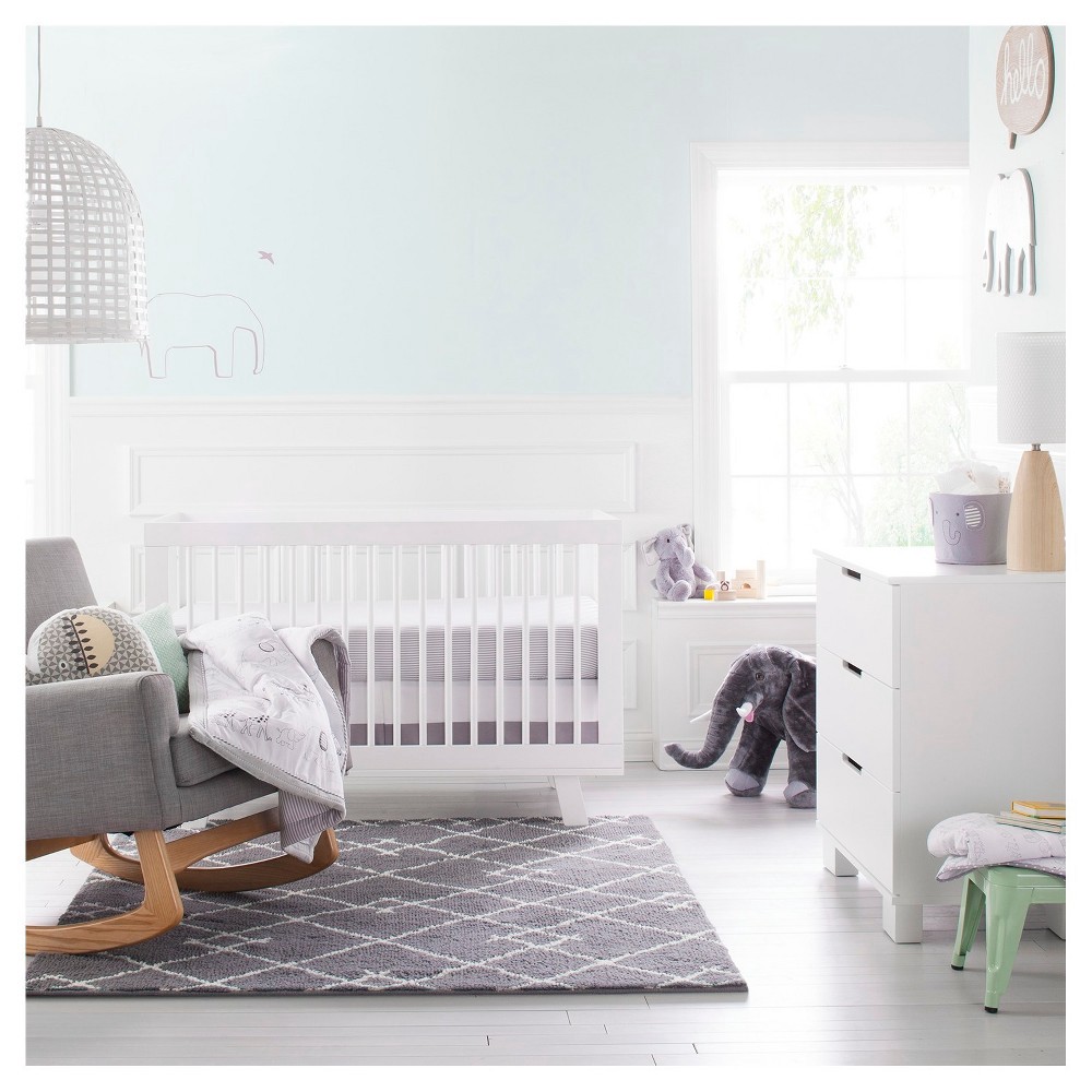 slide 3 of 7, Crib Bedding Set Two by Two 4pc - Cloud Island Gray, 4 ct