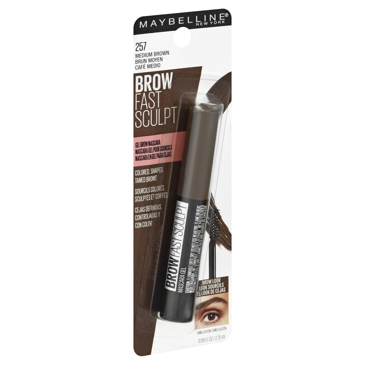 slide 4 of 11, Maybelline Brow Fast Sculpt Medium Brown 257 Gel Brow Mascara 0.09 fl oz, 0.09 oz