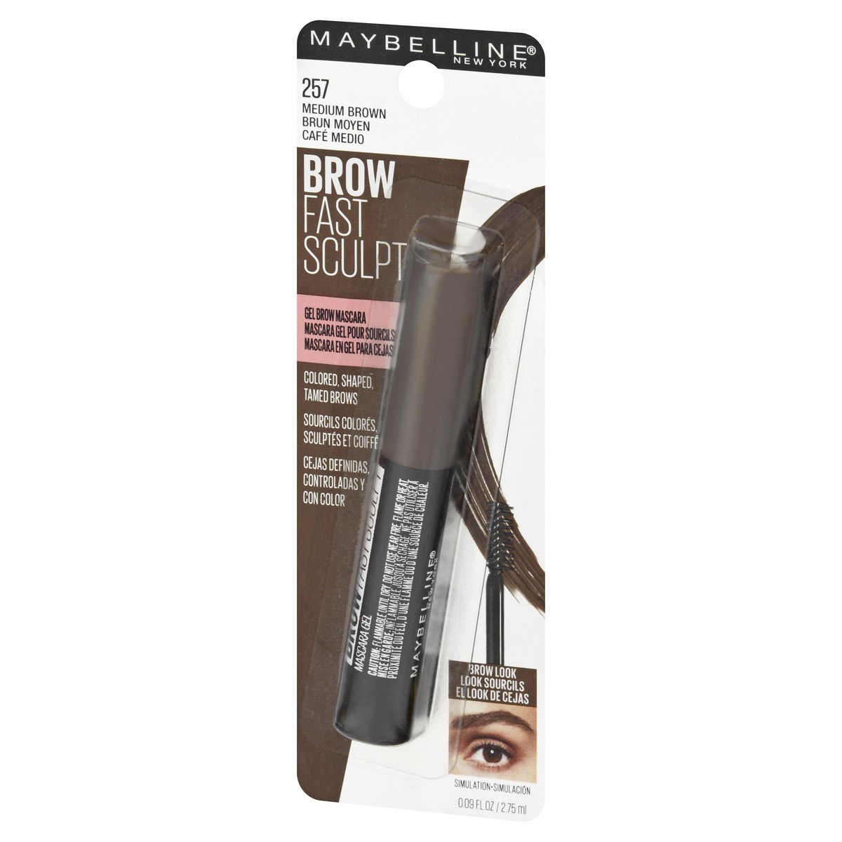 slide 5 of 11, Maybelline Brow Fast Sculpt Medium Brown 257 Gel Brow Mascara 0.09 fl oz, 0.09 oz