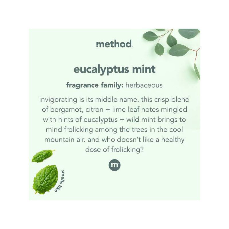 slide 6 of 7, Method Eucalyptus Mint Cleaning Products Daily Shower Cleaner Refill - 68 fl oz, 68 fl oz
