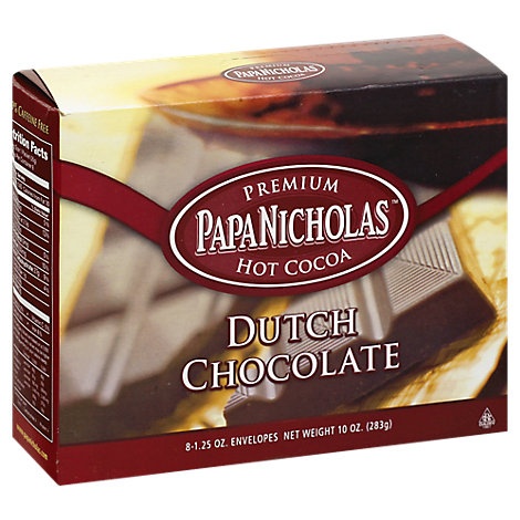 slide 1 of 1, Papanicholas Dutch Chocolate Premium Hot Cocoa, 10 oz