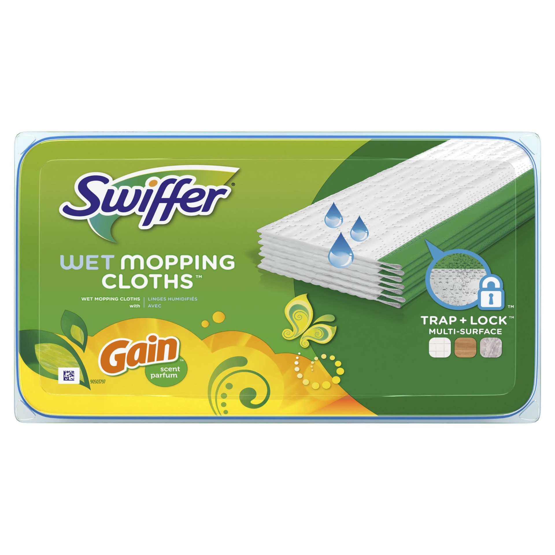 slide 1 of 9, Swiffer Sweeper Wet Mopping Cloths with Gain Scent - 24ct, 24 ct
