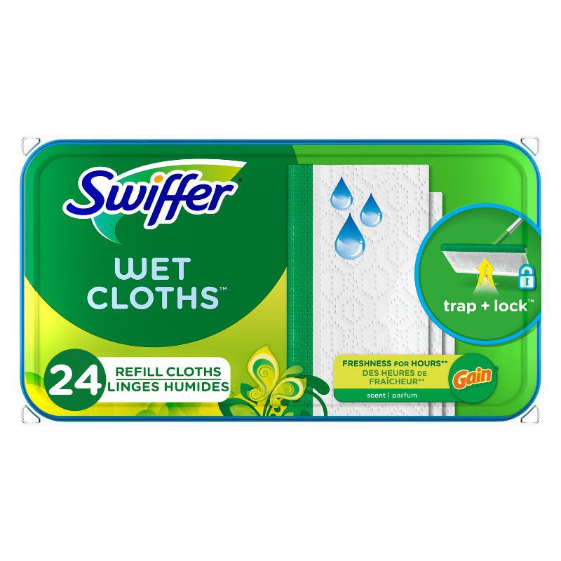 slide 1 of 11, Swiffer Sweeper Wet Mopping Cloths - Gain Scent - 24ct, 24 ct