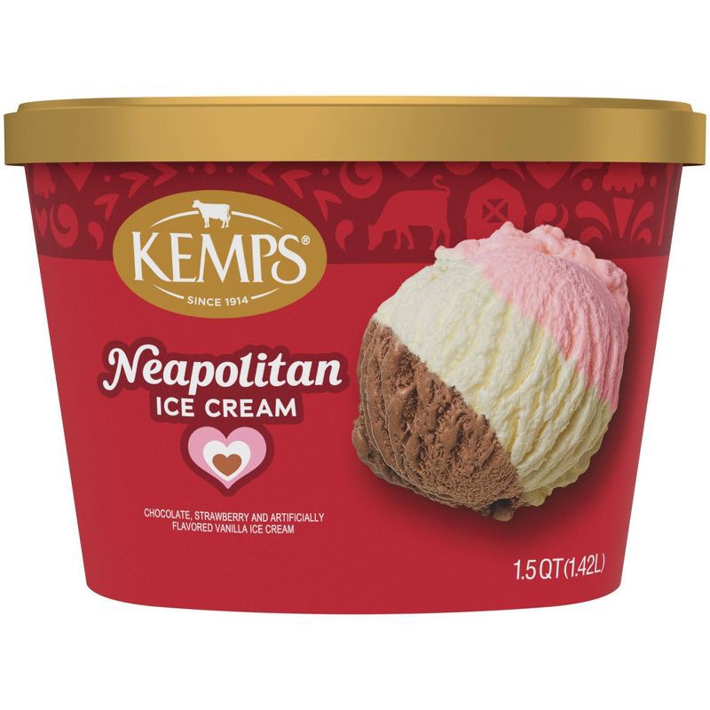 slide 1 of 8, Kemps Neapolitan Ice Cream - 48 fl oz, 48 fl oz