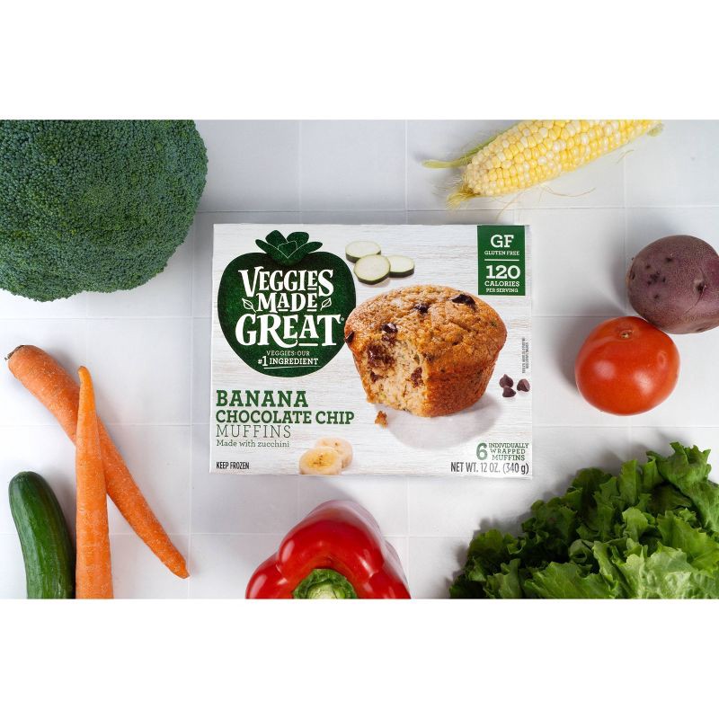 slide 2 of 5, Veggies Made Great Gluten Free Frozen Banana Chocolate Chip Muffins - 12oz/6ct, 6 ct; 12 oz