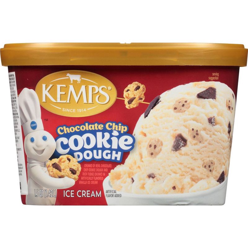 slide 2 of 6, Kemps Chocolate Chip Cookie Dough Ice Cream - 48 fl oz, 48 fl oz