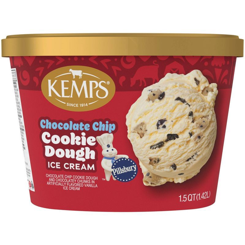 slide 2 of 8, Kemps Chocolate Chip Cookie Dough Ice Cream - 48 fl oz, 48 fl oz