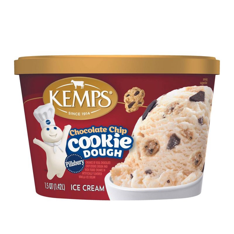 slide 1 of 6, Kemps Chocolate Chip Cookie Dough Ice Cream - 48 fl oz, 48 fl oz
