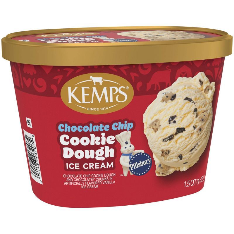 slide 3 of 8, Kemps Chocolate Chip Cookie Dough Ice Cream - 48 fl oz, 48 fl oz