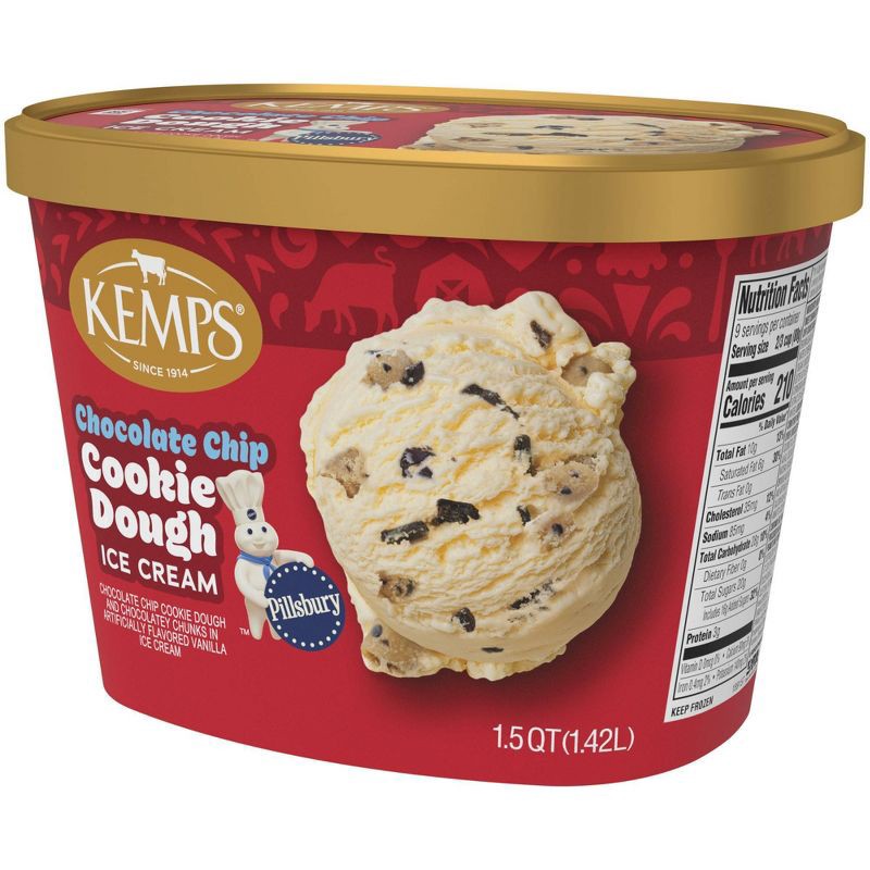 slide 4 of 8, Kemps Chocolate Chip Cookie Dough Ice Cream - 48 fl oz, 48 fl oz