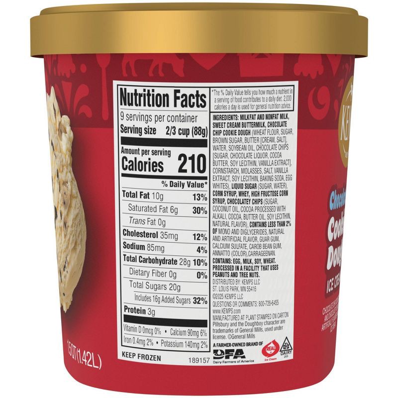 slide 6 of 8, Kemps Chocolate Chip Cookie Dough Ice Cream - 48 fl oz, 48 fl oz