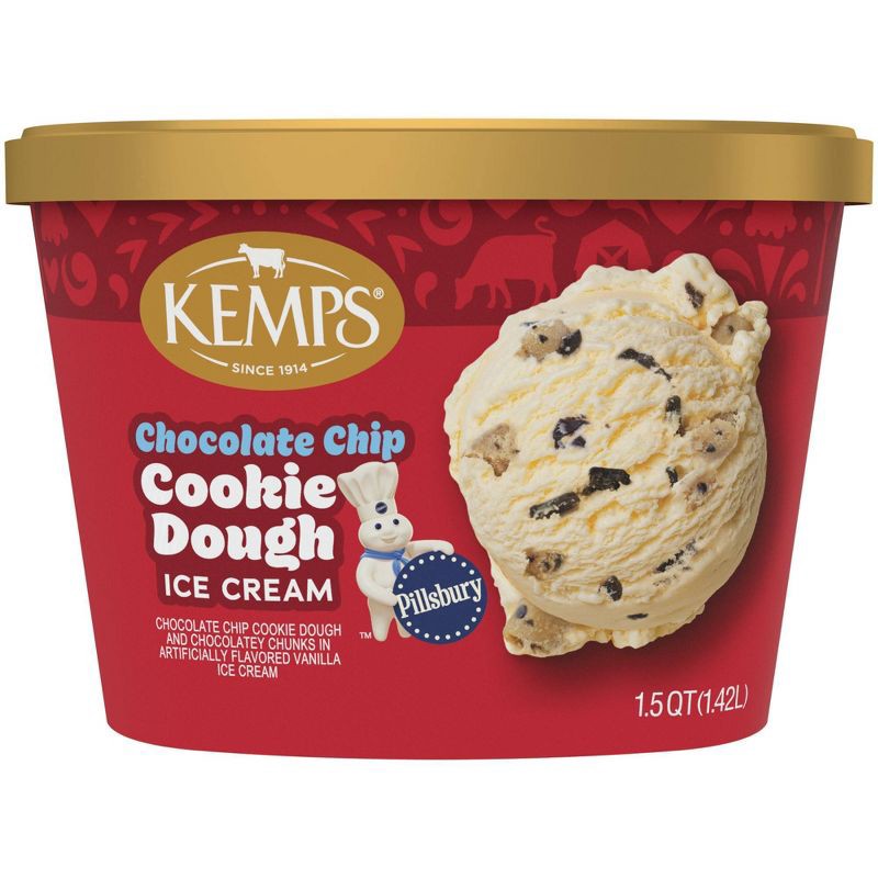 slide 1 of 8, Kemps Chocolate Chip Cookie Dough Ice Cream - 48 fl oz, 48 fl oz