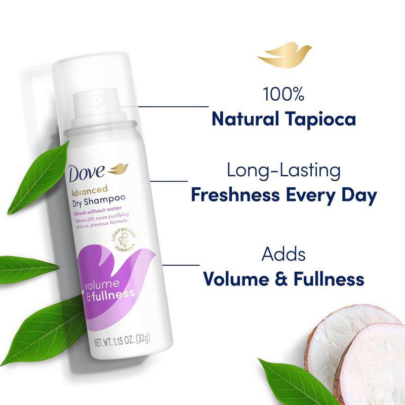 slide 5 of 10, Dove Beauty Volume and Fullness Dry Shampoo - Travel Size - 1.15oz, 1.15 oz