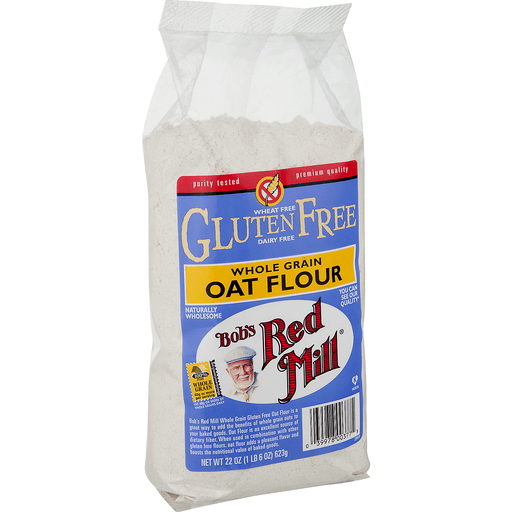 slide 9 of 9, Bob's Red Mill Gluten Free Whole Grain Oat Flour, 22 oz