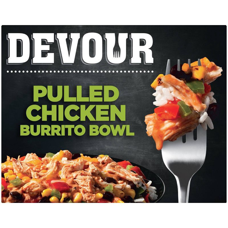 slide 1 of 1, Devour Frozen Pulled Chicken Burrito Bowl - 12oz, 12 oz