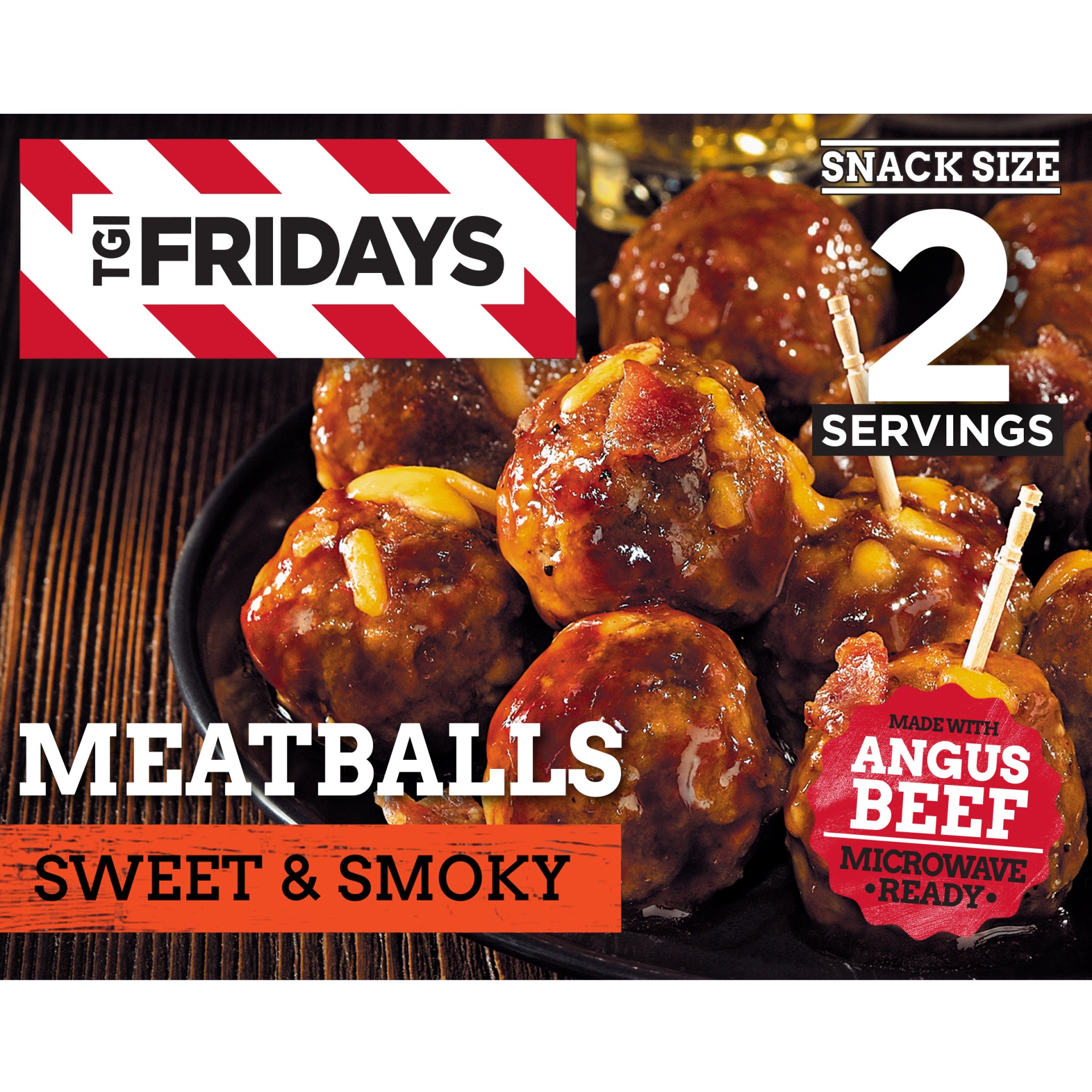 slide 1 of 1, TGI Fridays Sweet & Smoky Meatballs Frozen Snacks, 9 oz