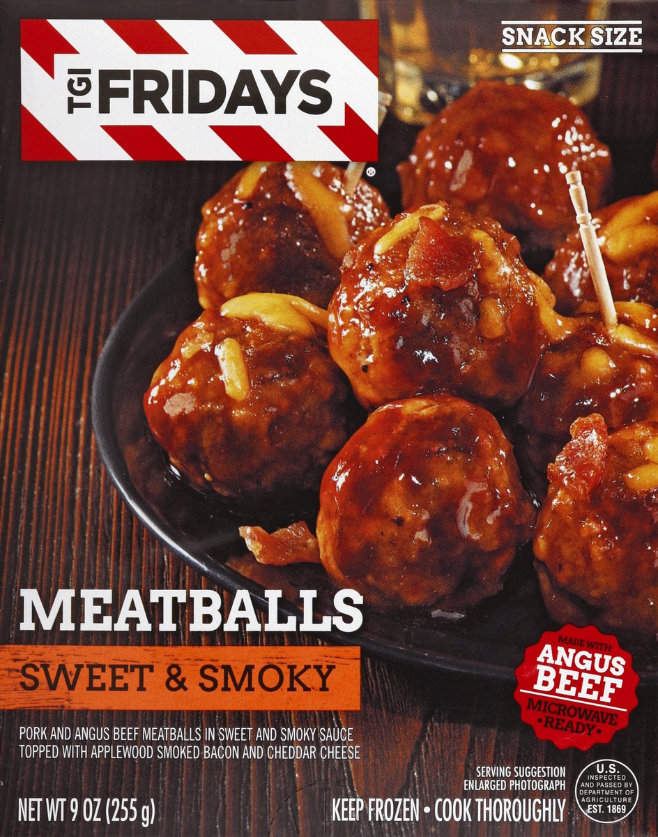 slide 2 of 5, T.G.I. Fridays TGI Fridays Sweet & Smoky Meatballs Frozen Snacks, 9 oz Box, 9 oz