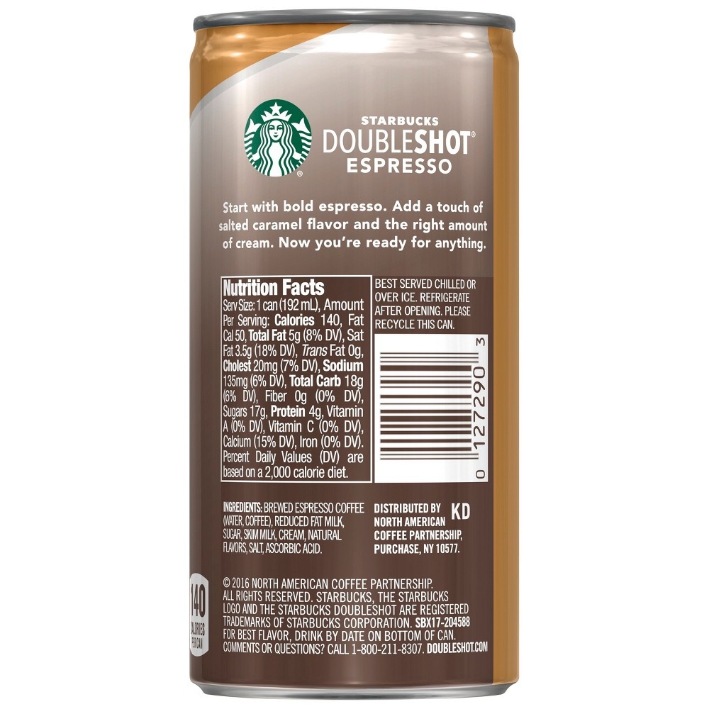 slide 2 of 3, Starbucks RTD Starbucks Doubleshot Espresso Salted Caramel Cream, 6.5 fl oz