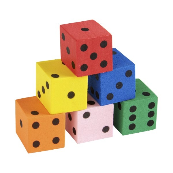 slide 1 of 2, Office Depot Brand Foam Dice, Assorted Colors, Pre-K, Pack Of 24 Dice, 24 ct