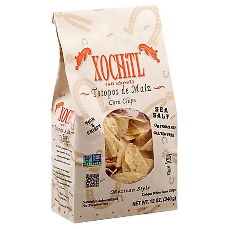 slide 1 of 1, Xochitl Corn Chips Mexican Style White Sea Salt - 12 Oz, 12 oz