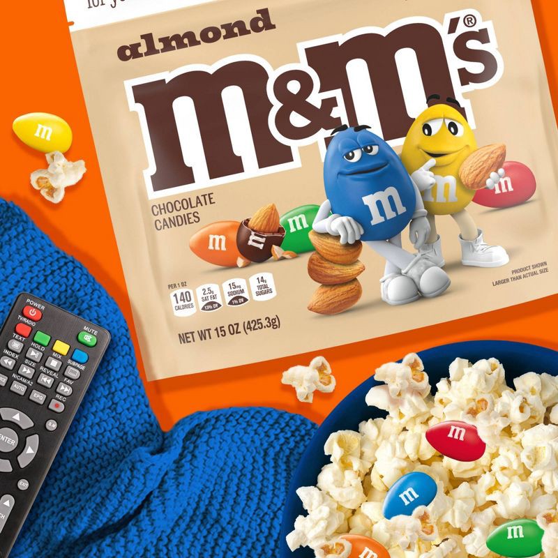 slide 6 of 9, M&M's Almond Family Size Chocolate Candy - 15oz, 15 oz