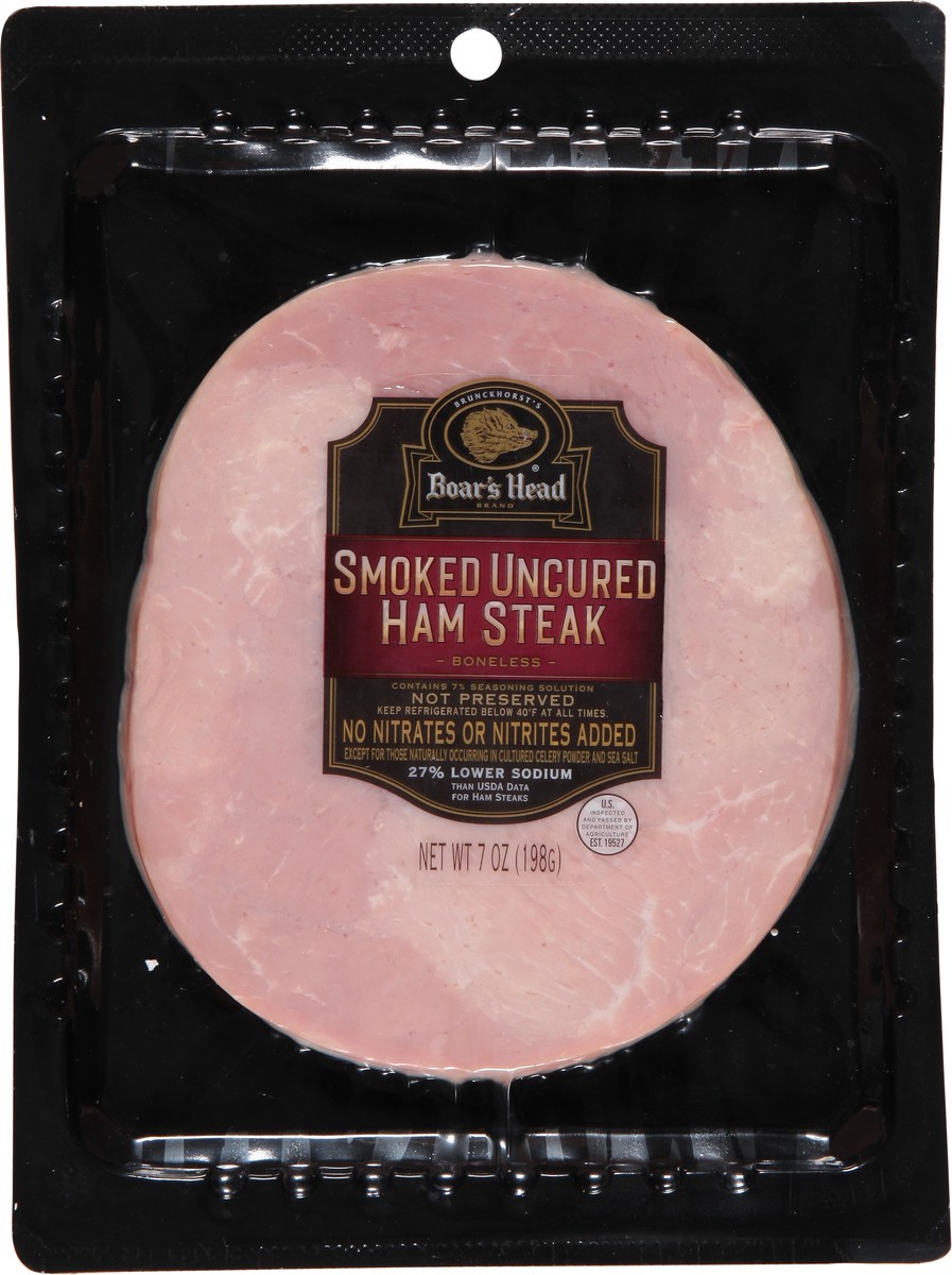 slide 4 of 9, Boar's Head Smoked Uncured Ham Steak, 7 oz