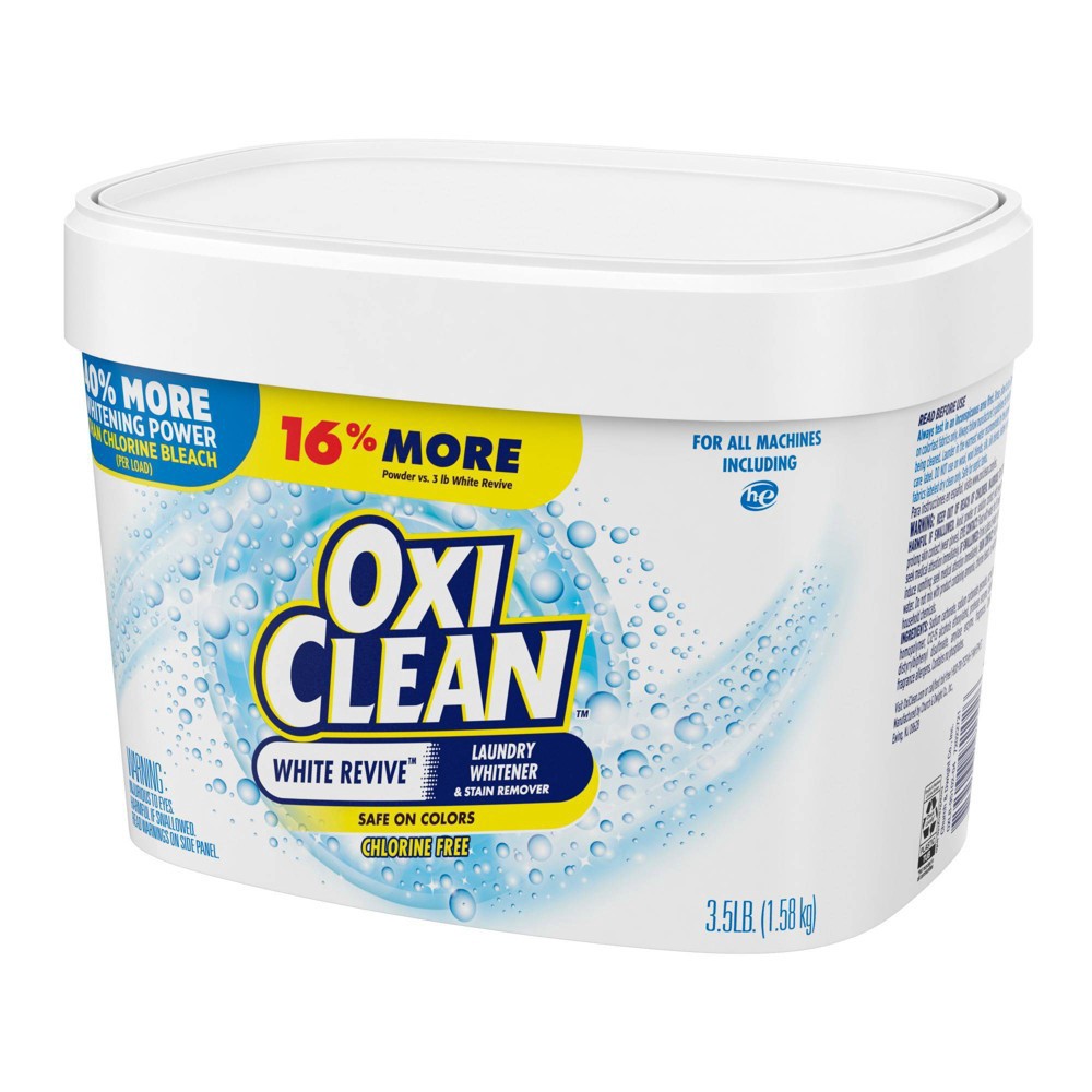 slide 3 of 6, OxiClean White Revive Laundry Whitener + Stain Remover Powder - 3.5lbs, 3.5 lb