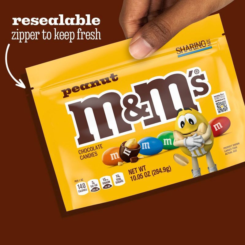 slide 4 of 8, M&M's Peanut Chocolate Candy - Sharing Size - 10.05oz, 10.05 oz