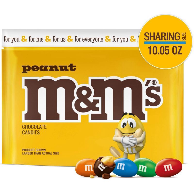 slide 1 of 8, M&M's Peanut Chocolate Candy - Sharing Size - 10.05oz, 10.05 oz