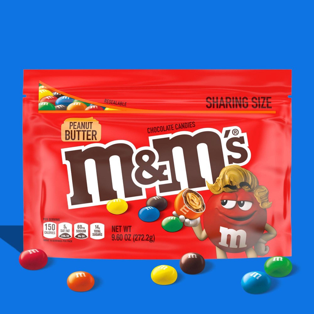 slide 8 of 8, M&M's Peanut Butter Chocolate Candies - Sharing Size - 9.6oz, 9.6 oz