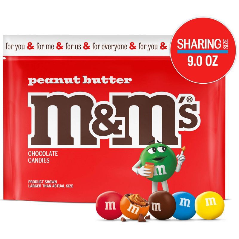 slide 1 of 12, M&M's Peanut Butter Chocolate Candy - Sharing Size - 9oz, 9 oz