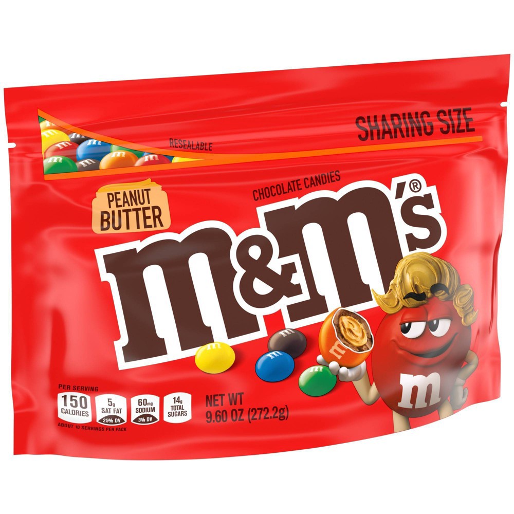 slide 4 of 8, M&M's Peanut Butter Chocolate Candies - Sharing Size - 9.6oz, 9.6 oz