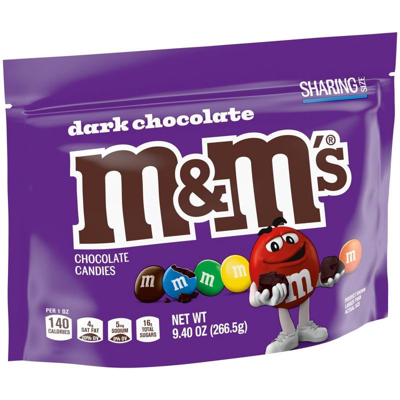 slide 13 of 13, M&M's Dark Chocolate Sharing Size Chocolate Candies Pouch - 9.4oz, 9.4 oz