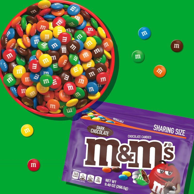 slide 4 of 13, M&M's Dark Chocolate Sharing Size Chocolate Candies Pouch - 9.4oz, 9.4 oz