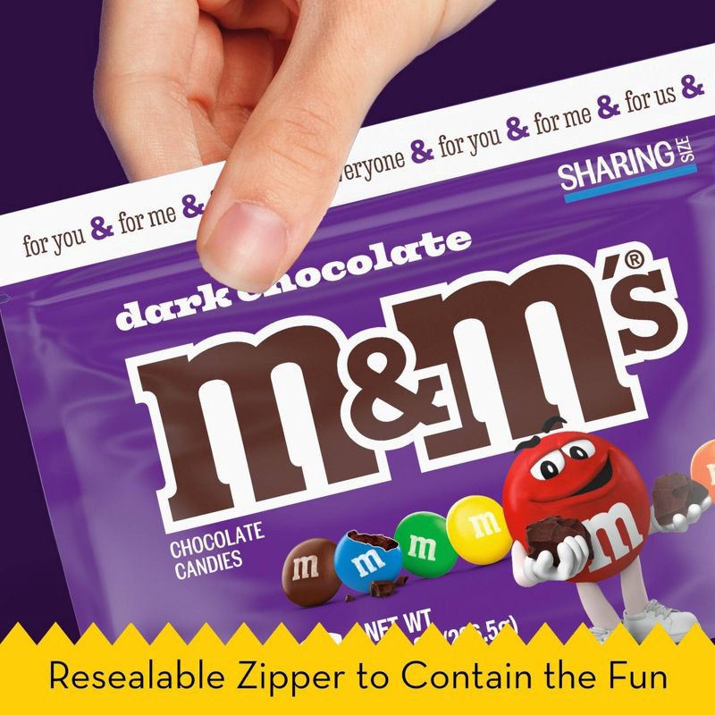 slide 7 of 12, M&M's Dark Chocolate Sharing Size Chocolate Candies Pouch - 9.4oz, 9.4 oz