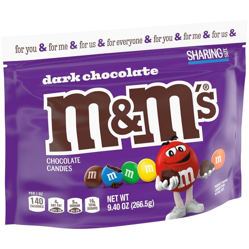 slide 11 of 12, M&M's Dark Chocolate Sharing Size Chocolate Candies Pouch - 9.4oz, 9.4 oz