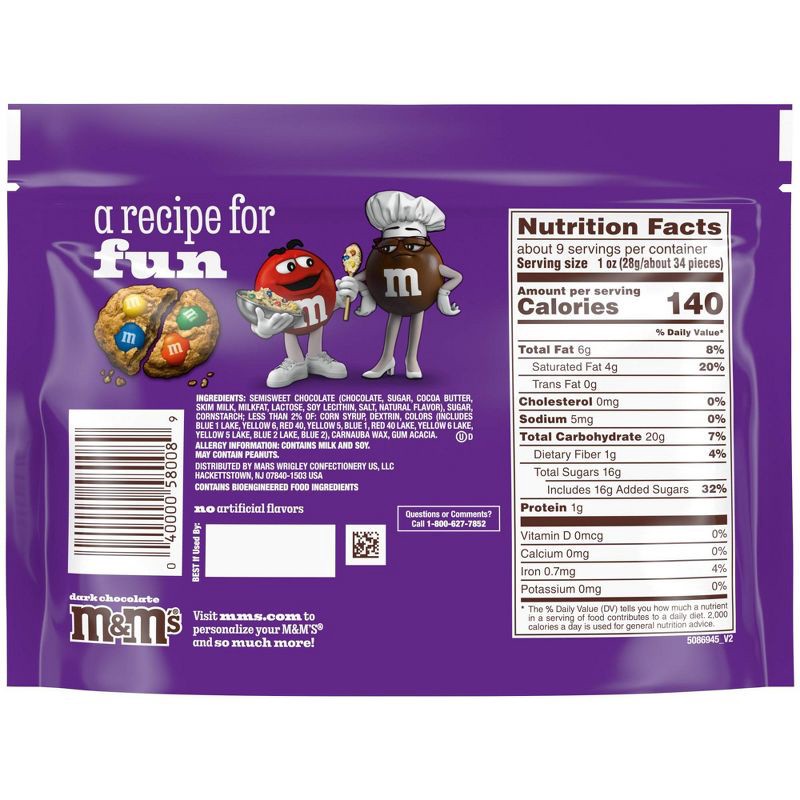 slide 11 of 13, M&M's Dark Chocolate Sharing Size Chocolate Candies Pouch - 9.4oz, 9.4 oz