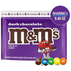 M&M's Dark Chocolate Sharing Size Chocolate Candies Pouch - 9.4oz