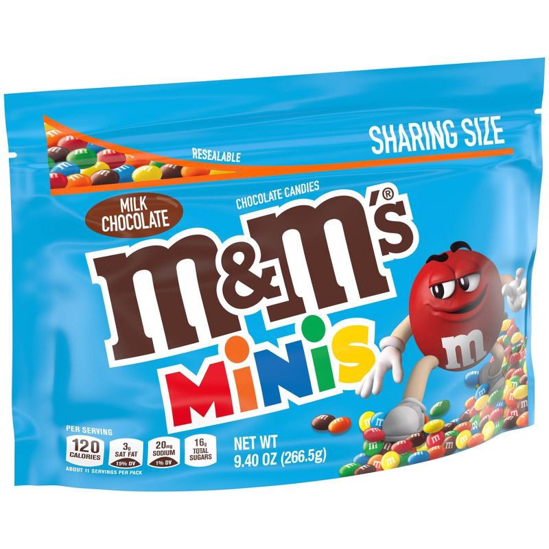 slide 7 of 9, M&M's Milk Chocolate Minis Sharing Size Candy - 9.4oz, 9.4 oz